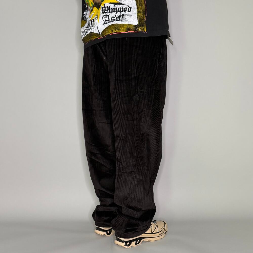 Vintage Y2K Nautica Corduroy Pants 38x32 Baggy Fit Dark Brown Pleated Front NWT